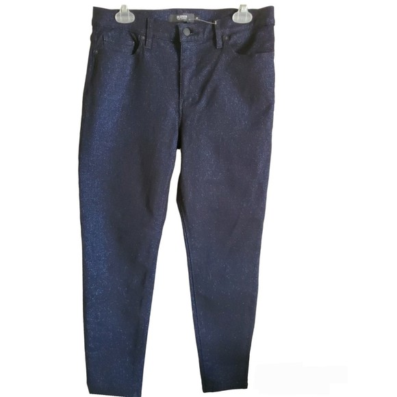 Hudson Nico super skinny midnight stellar metallic blue shimmer black jeans - Picture 2 of 11